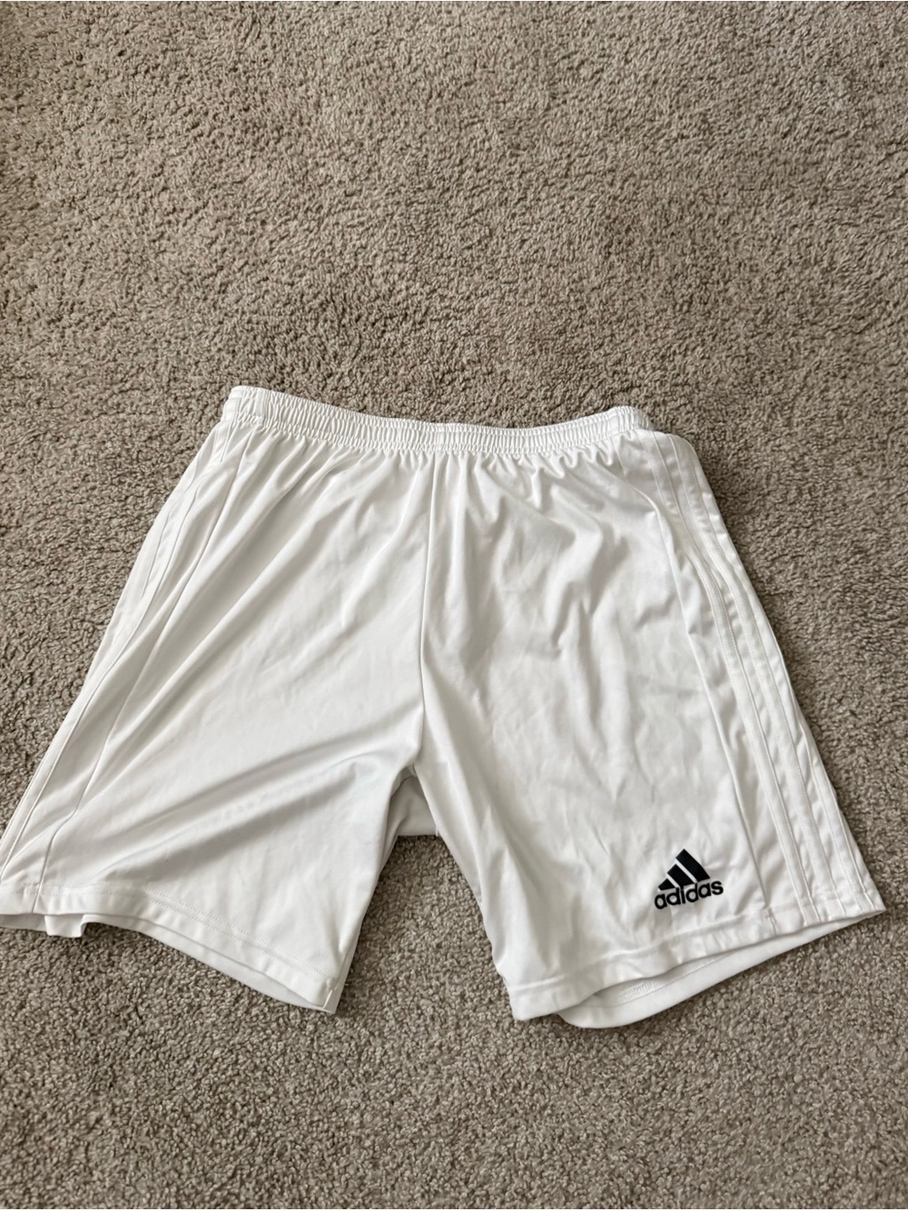 adidas Men’s White Athletic Shorts with Black Logo